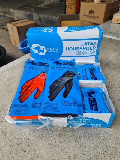 ถุงมือยางอย่างหนา ตราช้าง CMK