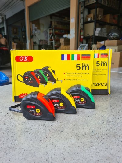 ตลับเมตรหุ้มยาง OK  หนาอย่างดี จับถนัดมือ