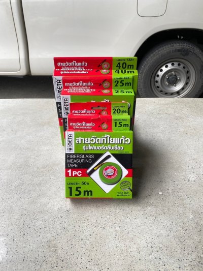 สายวัดที่ใยแก้ว META รุ่นไฟเบอร์ ตลับสีเขียว