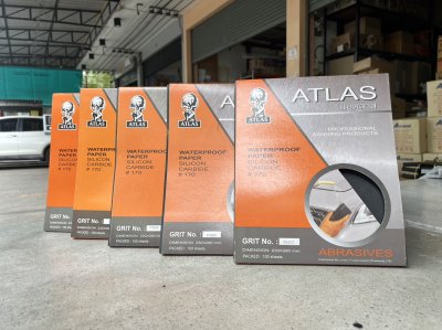 (ยกห่อ 100แผ่น) กระดาษทรายน้ำคุณภาพสูง Atlas ตราคนแบกโลก