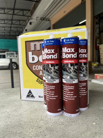 กาวตะปู MAX BOND สูตรน้ำมัน สีน้ำตาล 320g.