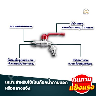 ก๊อกบอล SANWA ด้ามแดง(copy)