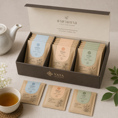 ชาตามกาล VATA ชาสมุนไพรไทย Ayurvedic Herbal Tea Kapha Tea Pitta Tea Vata Tea ชาสมุนไพรธรรมชาติ ชาตามหลักอายุรเวช