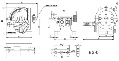 VERTEX MILLING SEMI - UNIVERSAL DIVIDING HEAD,BS-0,1