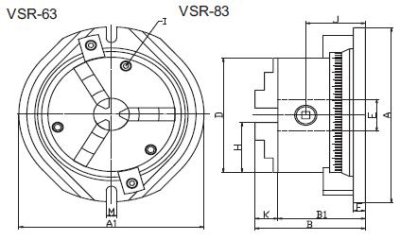 VERTEX SIMPLE ROTARY CHUCK VSR-6,8,34