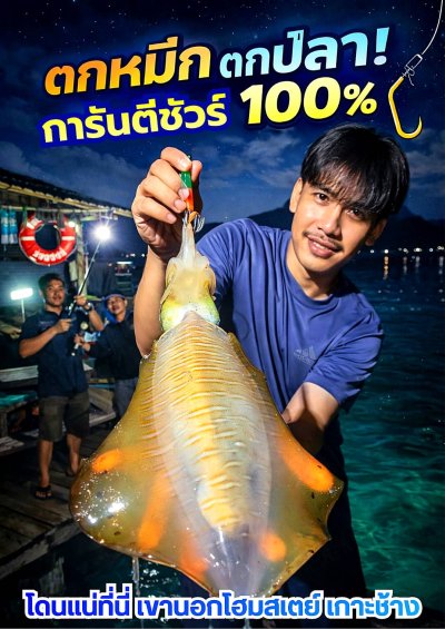 แพ็กเกจวันพักผ่อน 3 วัน 2 คืน กินลม นอนชิลล์ บ้านพักกลางทะเล