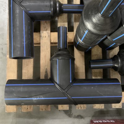 สามทางลดแบบเชื่อม HDPE PN.6 PE80 (อุปกรณ์พีอี80)