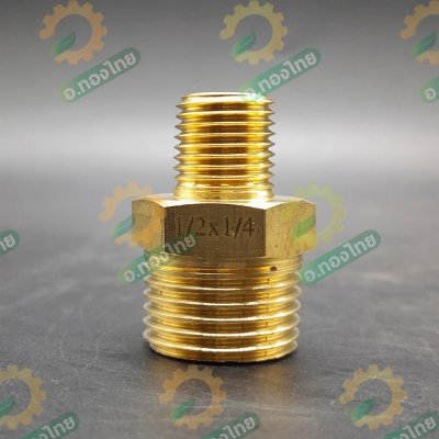 นิปเปิ้ลลดทองเหลือง ต่อตรงทองเหลือง (เกลียวนอก) ขนาด 1/4 -1/2 นิ้ว (2-4หุน) ยี่ห้อ ANA
