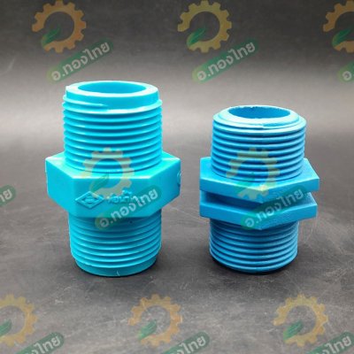 นิปเปิ้ล PVC พีวีซี ข้อต่อตรงเกลียวนอก ขนาด 1/2 , 3/4 นิ้ว (ท่อน้ำไทย)