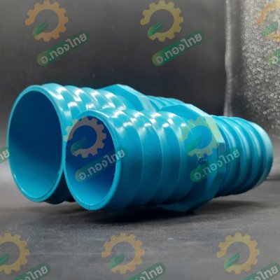 ปล่องกลาง PVC ข้อต่อสวมสายยาง ขนาด 2-3 นิ้ว แป๊ปรีด แป๊ปลดเสียบสาย (สีฟ้า)