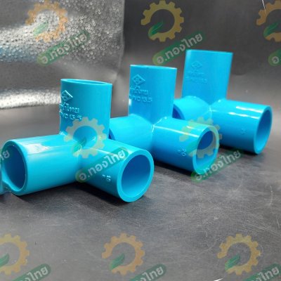 สามทางตั้งฉาก PVC พีวีซี ขนาด 1/2 , 3/4 , 1 นิ้ว หนา 13.5 ยี่ห้อ ท่อน้ำไทย