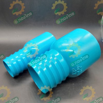 หางปลาไหล PVC ข้างเดียว ข้อต่อสายยาง+ท่อ ขนาด 2-3 นิ้ว แป๊ปรีด แป๊ปลดเสียบสาย (สีฟ้า)