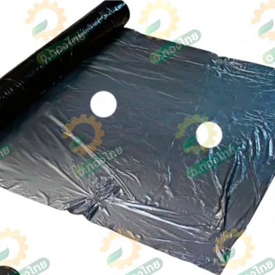 พลาสติกคลุมดิน ผ้าคลุมดิน (เจาะรู) ขนาด กว้าง 80 CM. 100 CM. 120 CM. x 400 หลา หนา 25 ไมครอน สีดำ