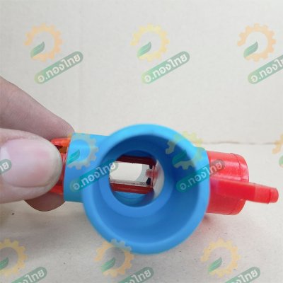 บอลวาล์ว PVC วาล์วต่อสปริงเกอร์ เกลียวนอก 1/2 นิ้ว สวมท่อ PVC (สีฟ้า-แดง)