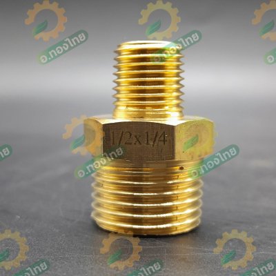 นิปเปิ้ลลดทองเหลือง ต่อตรงทองเหลือง (เกลียวนอก) ขนาด 1/4 -1/2 นิ้ว (2-4หุน) ยี่ห้อ ANA