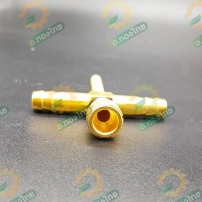 สี่ทางพ่นยา ทองเหลือง ข้อต่อพ่นยาติดท้ายรถไถ เกลียวนอก ขนาด 2 หุน (1/4”)