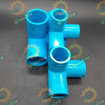 สี่ทางตั้งฉาก PVC พีวีซี ขนาด 1/2 , 3/4 , 1 นิ้ว หนา 13.5 (ท่อน้ำไทย)