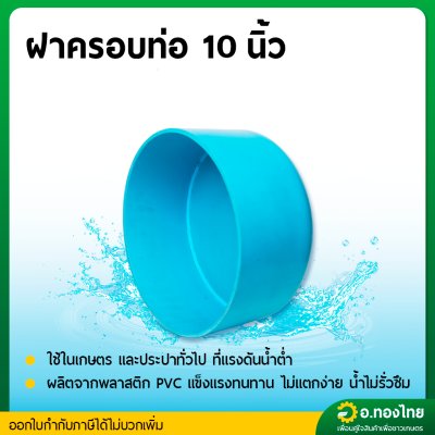 ฝาครอบ PVC ฝาปิดปลายท่อ ขนาด 10 นิ้ว หนา 8.5 (S)