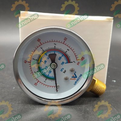 เกย์ปอน เกย์กลม เกจ์วัดแรงดัน 7 บาร์ (Pressure Gauge) หน้าปัด 63 mm. เกลียวนอก 1/4 นิ้ว