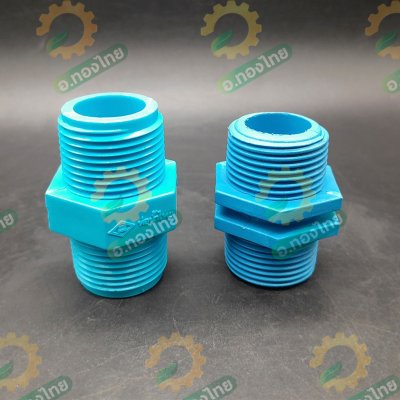 นิปเปิ้ล PVC พีวีซี ข้อต่อตรงเกลียวนอก ขนาด 1/2 , 3/4 นิ้ว (ท่อน้ำไทย)