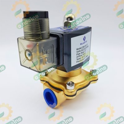 โซลินอยด์วาล์วทองเหลือง (Solenoid Valve) ขนาด 1/2 นิ้ว (4 หุน) AC220V (Sivertec)