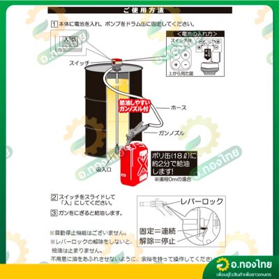 ปั๊มสูบน้ำมัน ที่ดูดน้ำมัน ระบบแบตเตอรี่ สำหรับถัง 200 ลิตร รุ่น FQ-25 ยี่ห้อ KOSHIN