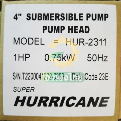 ปั๊มบาดาล ซับเมอร์ส Hurricane เฮอร์ริเคน มอเตอร์ Franklin แฟรงกลิ้น AC 1.25 นิ้ว 1 แรง 11 ใบพัด รุ่น HUR-2311 บ่อบาดาล