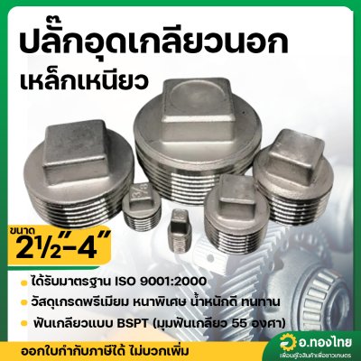 ปลั๊กอุดเกลียวนอก เหล็กเหนียว ขนาด 2 1/2