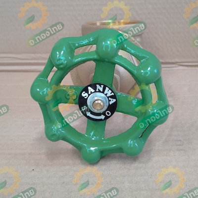 ประตูน้ำทองเหลือง แบบพวงมาลัย วาล์วปิดเปิด ขนาด 2 นิ้ว ยี่ห้อ SANWA