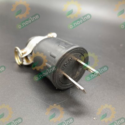 ปลั๊กยางตัวผู้ 2 ขา ขาแบน Rubber US-Plug (ไม่มีสาย) รูเสียบ 16A 250V (Sokawa)