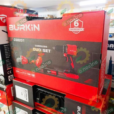 สว่านกระแทกไร้สาย + เครื่องเจียรไร้สาย 20V แบตเตอรี่พร้อมแท่นชาร์ต ยี่ห้อ BERKIN