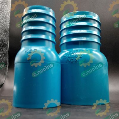 หางปลาไหล PVC ข้างเดียว ข้อต่อสายยาง+ท่อ ขนาด 2-3 นิ้ว แป๊ปรีด แป๊ปลดเสียบสาย (สีฟ้า)