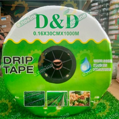 เทปน้ำหยด สายน้ำหยด 30 cm ยาว 1000 เมตร 30x1000 หนา 0.16 ยี่ห้อ D&D