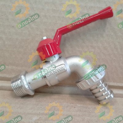 ก๊อกสนาม ก๊อกน้ำประปา ก๊อกเปิดปิดทองเหลือง ขนาด 3/4 นิ้ว (6หุน) ยี่ห้อ Sanwa ซันวา