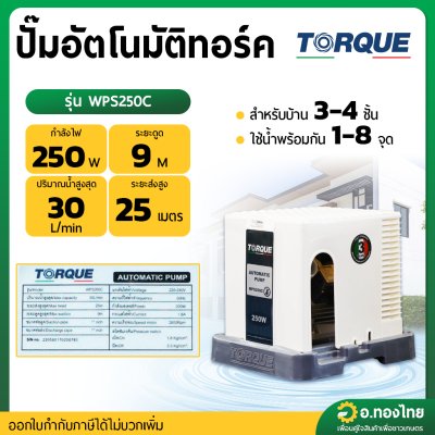 ปั๊มอัตโนมัติทอร์ค 250วัตต์ รุ่น : WPS250C ทอร์ค (TORQUE)