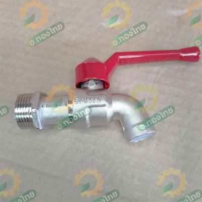 ก๊อกน้ำ ก๊อกบอลด้ามแดง ก๊อกน้ำประปา ก๊อกเปิดปิด ขนาด 3/4 นิ้ว ยี่ห้อ Sanwa ซันวา