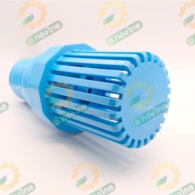 ฟุตวาล์ว PVC หัวกะโหลกดูดน้ำ แบบสวม สีฟ้า ขนาด 2-3 นิ้ว (ปลาวาฬ)