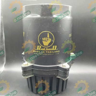 ฟุตวาล์ว PVC หัวกะโหลกดูดน้ำ ลิ้นสปริง 5 หู แบบกลียวใน สีดำ ขนาด 4 นิ้ว (Red Hand)