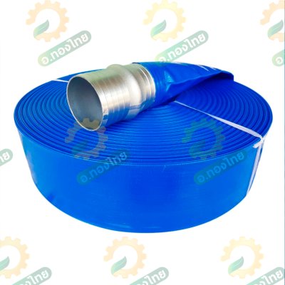 สายส่งน้ำ สายสปริงเกอร์ ท่อผ้าใบ เคลือบ PVC สายดับเพลิง 4 นิ้ว (สีน้ำเงิน) ยาว 100 เมตร คละยี่ห้อ