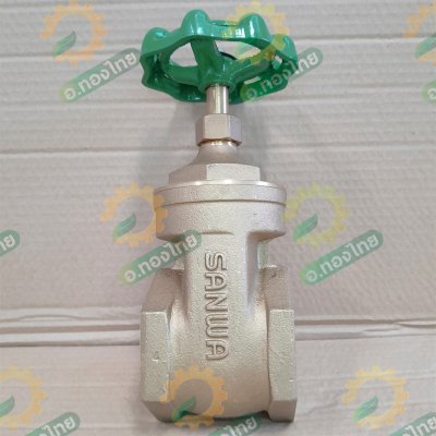 ประตูน้ำทองเหลือง แบบพวงมาลัย วาล์วปิดเปิด ขนาด 2 1/2 นิ้ว ยี่ห้อ SANWA