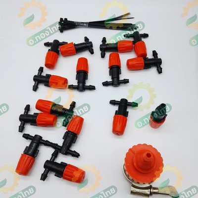 ชุดหัวพ่นหมอก 15 หัว หัวพ่นละอองน้ำ รดน้ำต้นไม้ พร้อมอุปกรณ์ครบชุด (ไชโย)