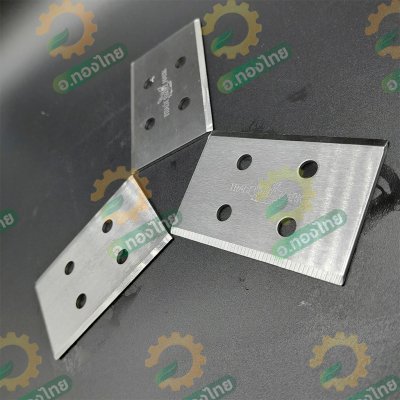 ใบมีดตัดหญ้า 3ใบ/ชุด แบบติดจานยึด ทำจากเหล็กไฮสปีด + น็อต 6 ตัว ตราหงษ์ (แบบสั้น)