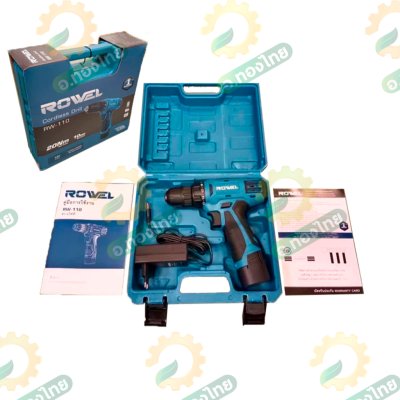 สว่านแบตไร้สาย สว่านกระแทกไร้สาย 12V พร้อมแบต 1 ก้อน รุ่น RW-110 ยี่ห้อ ROWEL