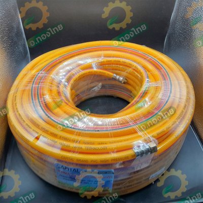 สายพ่นยา สายฉีดยา หนา 3 ชั้น 50 เมตร ข้อต่อทองเหลือง ยี่ห้อ CAPITAL