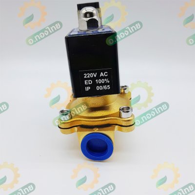 โซลินอยด์วาล์วทองเหลือง (Solenoid Valve) ขนาด 1/2 นิ้ว (4 หุน) AC220V (Sivertec)