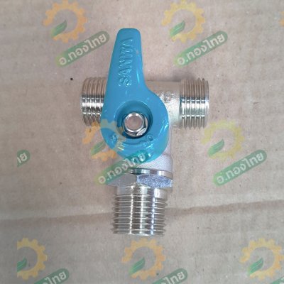 มินิบอลวาล์ว 3ทาง (ผู้-ผู้-ผู้) วาล์วปิดเปิด ขนาด 1/2 (สี่หุน) ยี่ห้อ ซันวา SANWA ทองเหลือง 