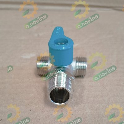 มินิบอลวาล์ว 3ทาง (ผู้-ผู้-ผู้) วาล์วปิดเปิด ขนาด 1/2 (สี่หุน) ยี่ห้อ ซันวา SANWA ทองเหลือง 