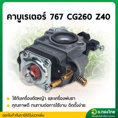 คาบู คาบูเรเตอร์ เครื่องพ่นยา 767 เครื่องตัดหญ้า CG260 รุ่น ผ้าปั๊ม ยี่ห้อ bigdint
