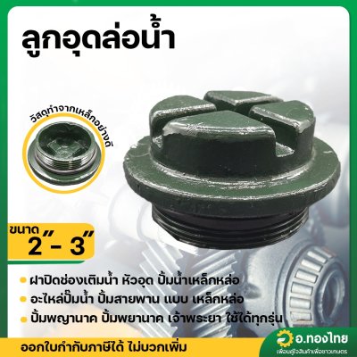 ฝาปิดคอปั๊ม ลูกอุดล่อน้ำ ปั๊มน้ำเหล็กหล่อ แบบสวมเครื่อง/แบบสายพาน ขนาด 2,3,4 นิ้ว ตราเจ้าพระยา (Chaopraya)