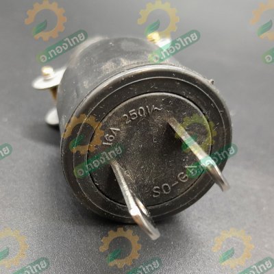 ปลั๊กยางตัวผู้ 2 ขา ขาแบน Rubber (ไม่มีสาย) รูเสียบ 16A 250V (Sokawa)